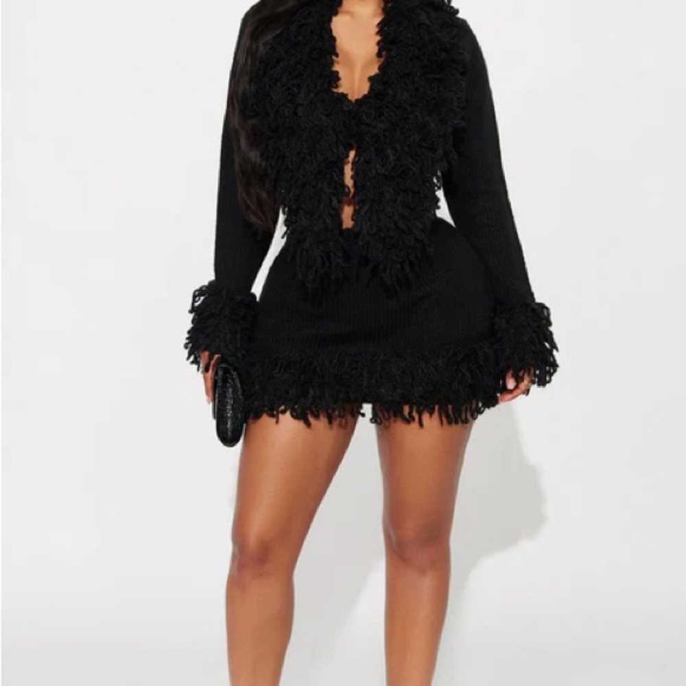 Chic Black Fringe Set
